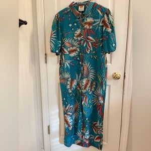 FARM RIO TEAL JUMPSUIT Medium